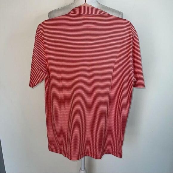 Linksoul Polo Shirt Mens Size Small S Tempus Fugit Dark Striped Golf Cotton - Picture 11 of 11